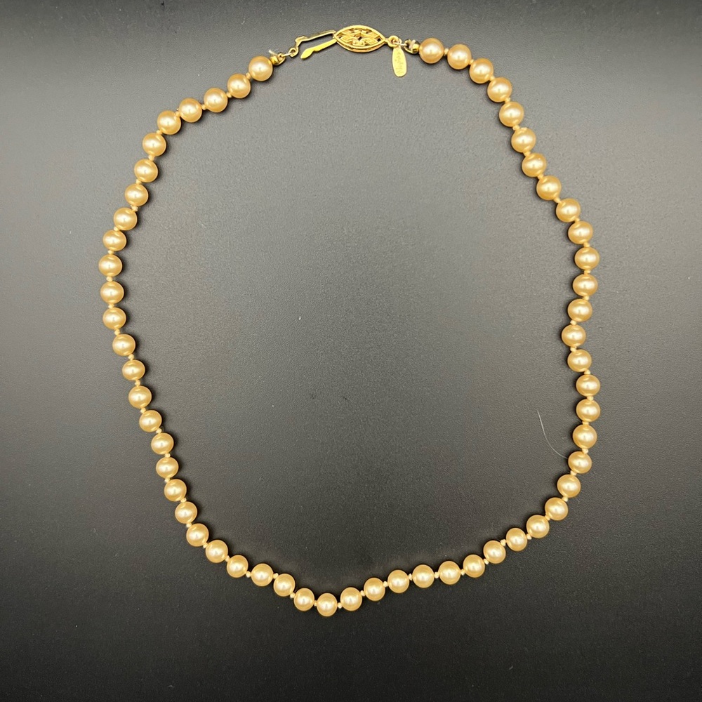 Napier Cream Glass Pearl Bead Necklace - Picture 1 of 4